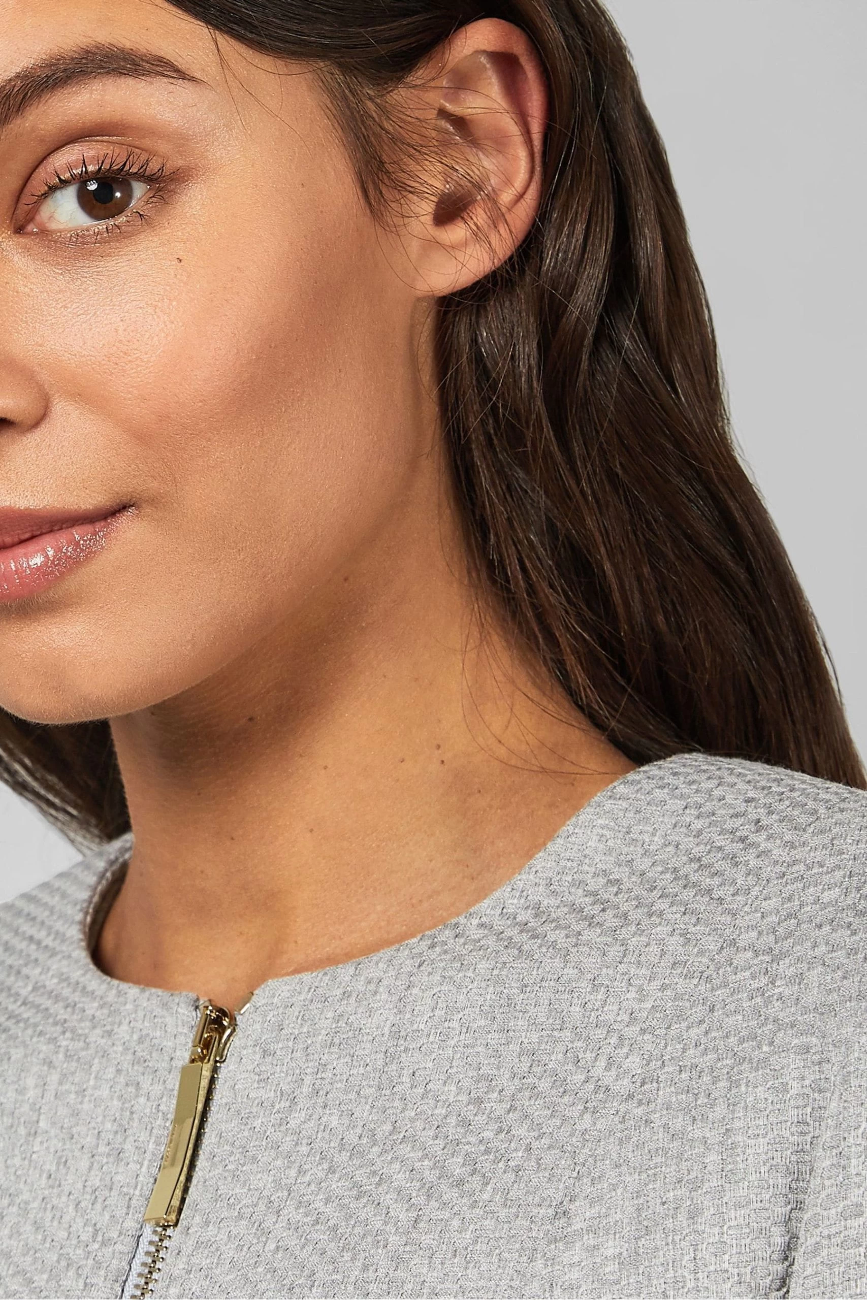 Ted Baker Michah Grey Cropped Textured Jacket 7 Ted Baker Michah Grey Cropped Textured Jacket - Image 5