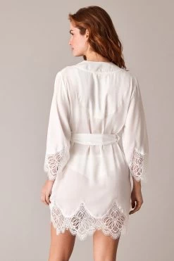 B By Ted Baker Ivory White Bridal Satin Dressing Gown -Ted Baker Shop C76270s3