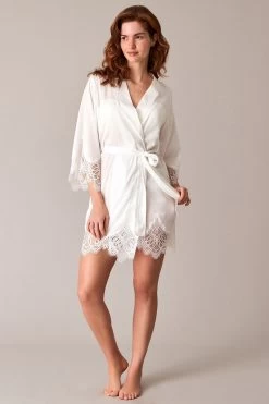 B By Ted Baker Ivory White Bridal Satin Dressing Gown -Ted Baker Shop C76270s4