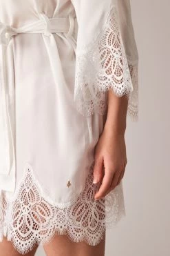 B By Ted Baker Ivory White Bridal Satin Dressing Gown -Ted Baker Shop C76270s8