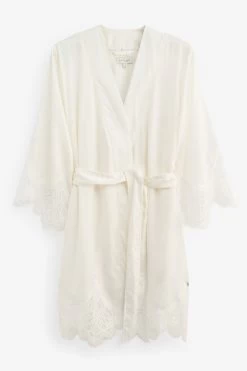 B By Ted Baker Ivory White Bridal Satin Dressing Gown -Ted Baker Shop C76270s9