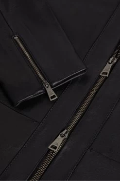 Ted Baker Clarya Black Fitted Panelled Leather Jacket 11 Ted Baker Clarya Black Fitted Panelled Leather Jacket -Ted Baker Shop C83468s5