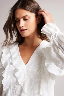Ted Baker Janeio White Ruffle Sleeve Broderie Top 13 Ted Baker Janeio White Ruffle Sleeve Broderie Top -Ted Baker Shop C89850s5