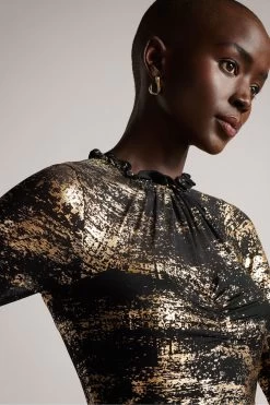 Ted Baker Iggiey Black 3/4 Length Sleeve Dress With Ruffled Skirt 10 Ted Baker Iggiey Black 3/4 Length Sleeve Dress With Ruffled Skirt -Ted Baker Shop C95895s4