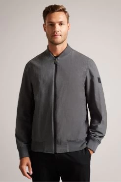 Ted Baker Grey Elmhurst Technical Stretch Bomber Jacket