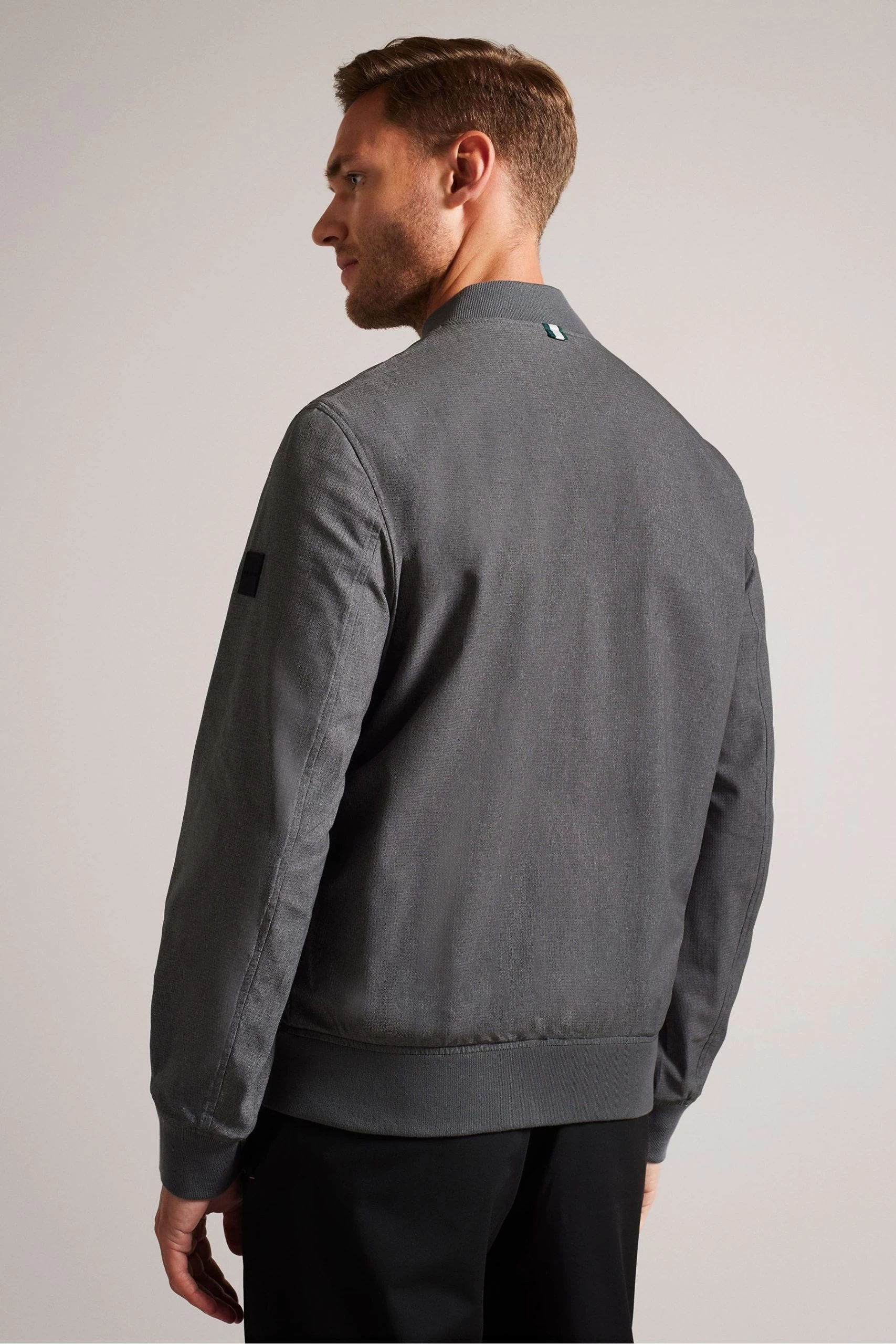 Ted Baker Grey Elmhurst Technical Stretch Bomber Jacket 4 Ted Baker Grey Elmhurst Technical Stretch Bomber Jacket - Image 2