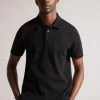 Ted Baker Bute Short Sleeved Regular Fit Textured Black Polo Shirt 2 Ted Baker Bute Short Sleeved Regular Fit Textured Black Polo Shirt -Ted Baker Shop D07836s