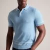 Ted Baker Blue Maytain Blue Short Sleeve Regular Textured Polo Shirt 2 Ted Baker Blue Maytain Blue Short Sleeve Regular Textured Polo Shirt -Ted Baker Shop D14276s