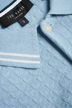 Ted Baker Blue Maytain Blue Short Sleeve Regular Textured Polo Shirt 12 Ted Baker Blue Maytain Blue Short Sleeve Regular Textured Polo Shirt -Ted Baker Shop D14276s5