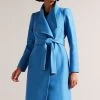 Ted Baker Blue Mid Length Wool Wrap Coat 1 Ted Baker Blue Mid Length Wool Wrap Coat -Ted Baker Shop D17451s