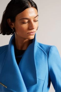 Ted Baker Blue Mid Length Wool Wrap Coat 10 Ted Baker Blue Mid Length Wool Wrap Coat -Ted Baker Shop D17451s4