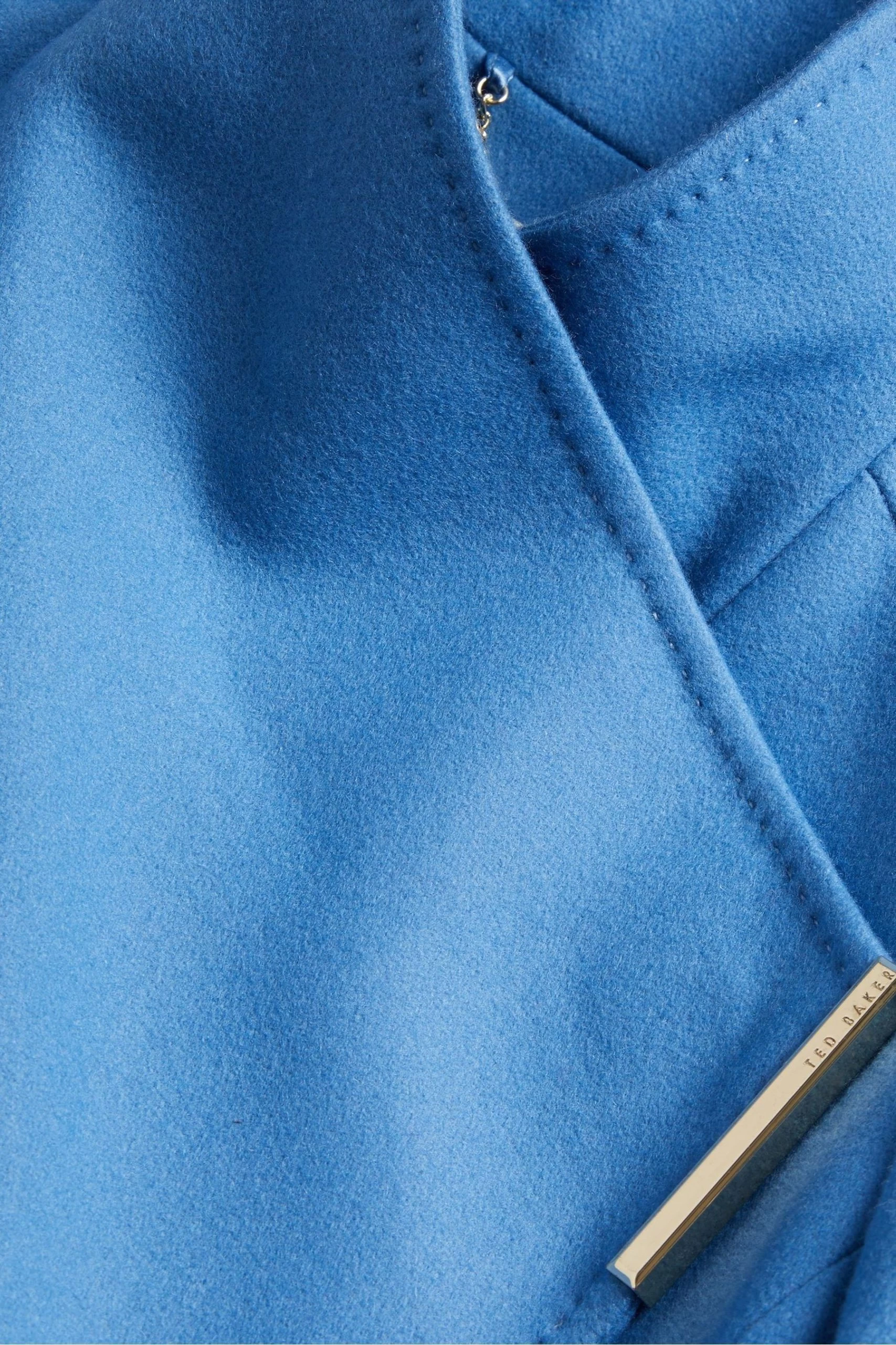 Ted Baker Blue Mid Length Wool Wrap Coat 7 Ted Baker Blue Mid Length Wool Wrap Coat - Image 5