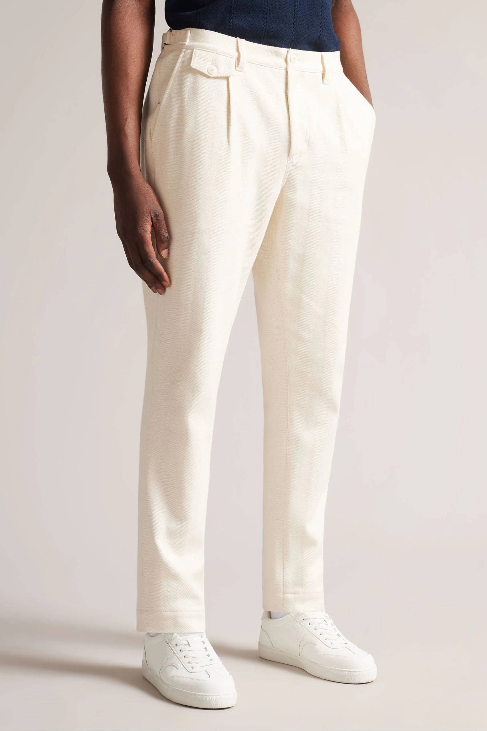 Ted Baker Natural Dacite Halden Tapered Fit Trousers 3 Ted Baker Natural Dacite Halden Tapered Fit Trousers