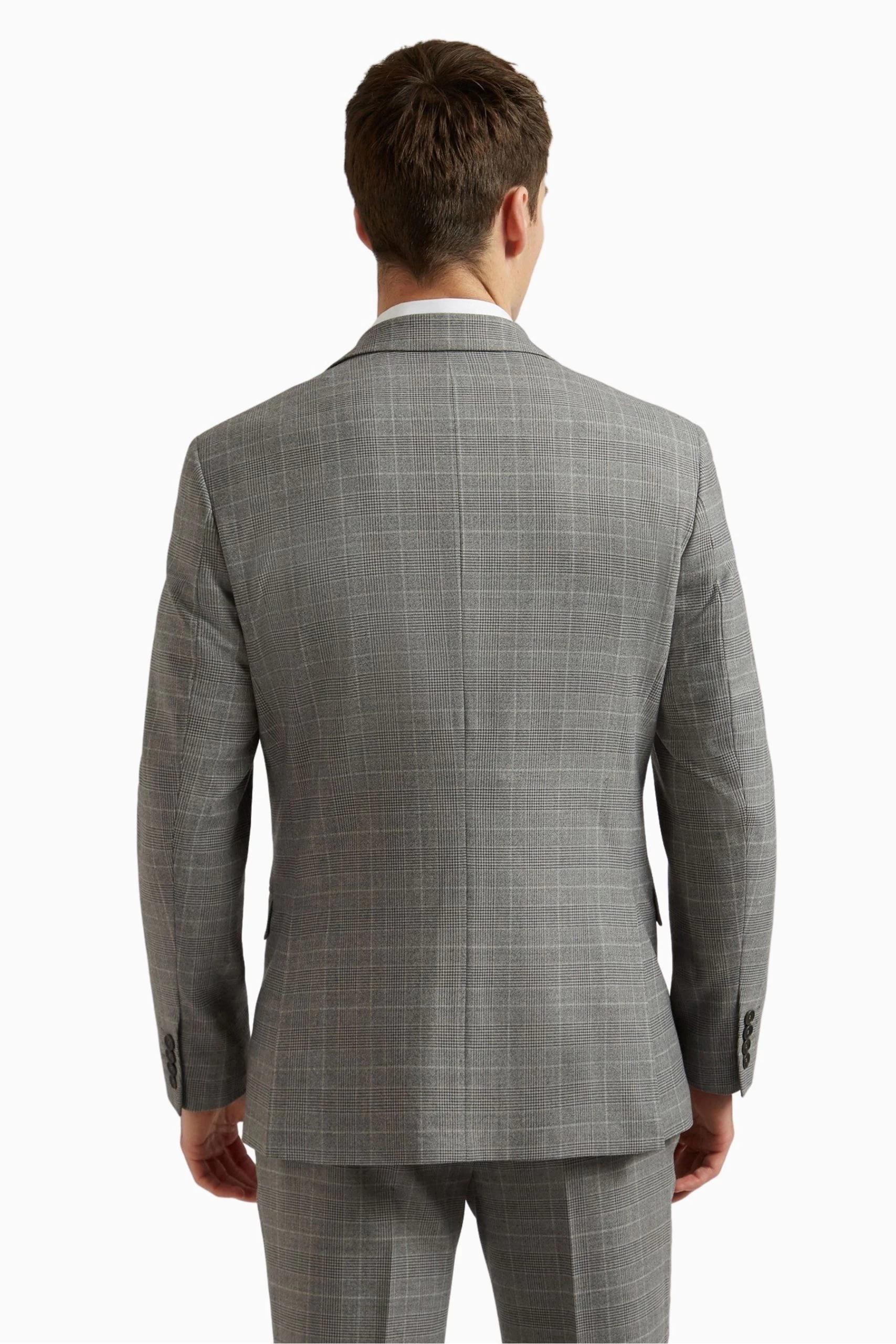Ted Baker Grey Brushed Price Of Wales Check Regular Fit - Suit: Jacket 4 Ted Baker Grey Brushed Price Of Wales Check Regular Fit - Suit: Jacket - Image 2