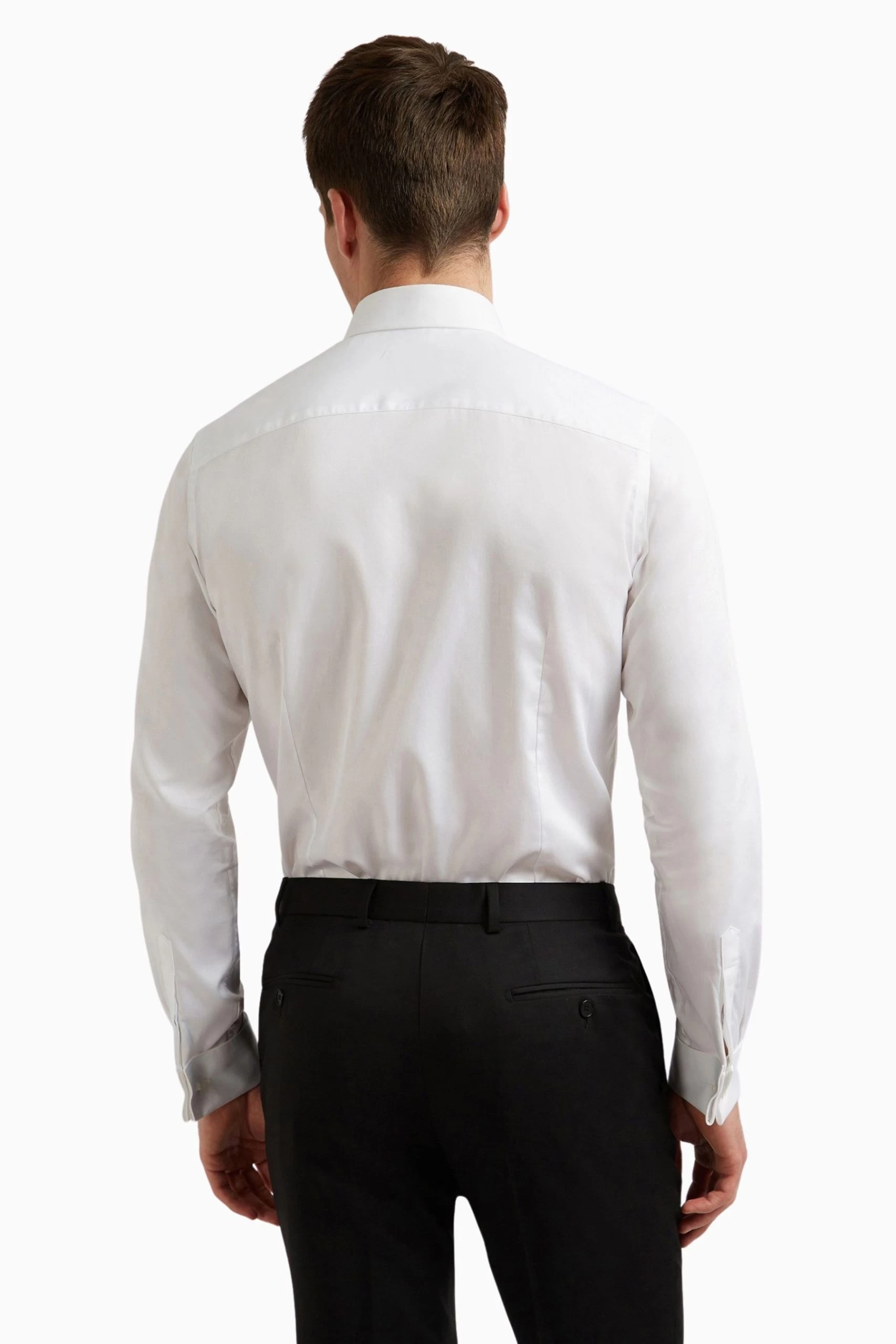 Ted Baker White Stretch Double Cuff Slim Shirt 4 Ted Baker White Stretch Double Cuff Slim Shirt - Image 2