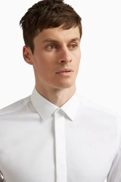 Ted Baker White Stretch Double Cuff Slim Shirt 7 Ted Baker White Stretch Double Cuff Slim Shirt -Ted Baker Shop D20672s3