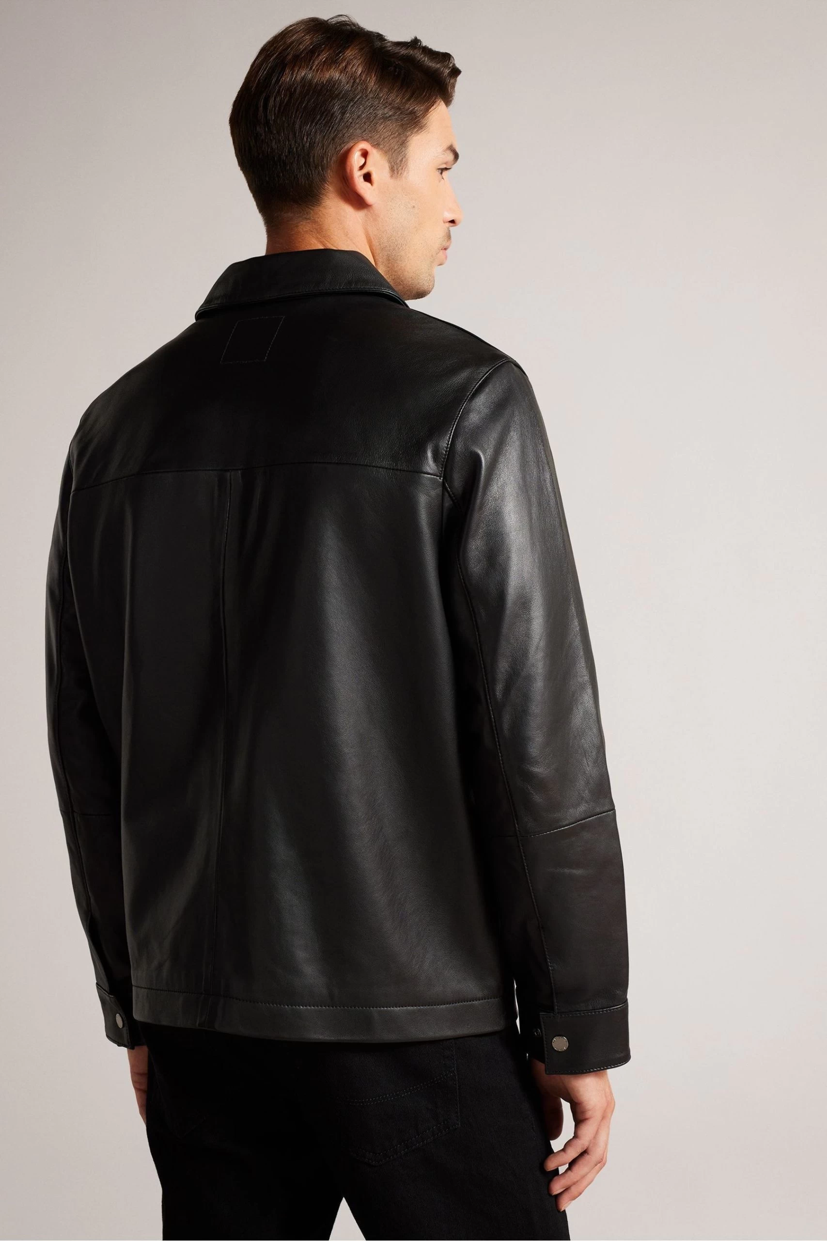 Ted Baker Garry Black Leather Shacket 4 Ted Baker Garry Black Leather Shacket - Image 2