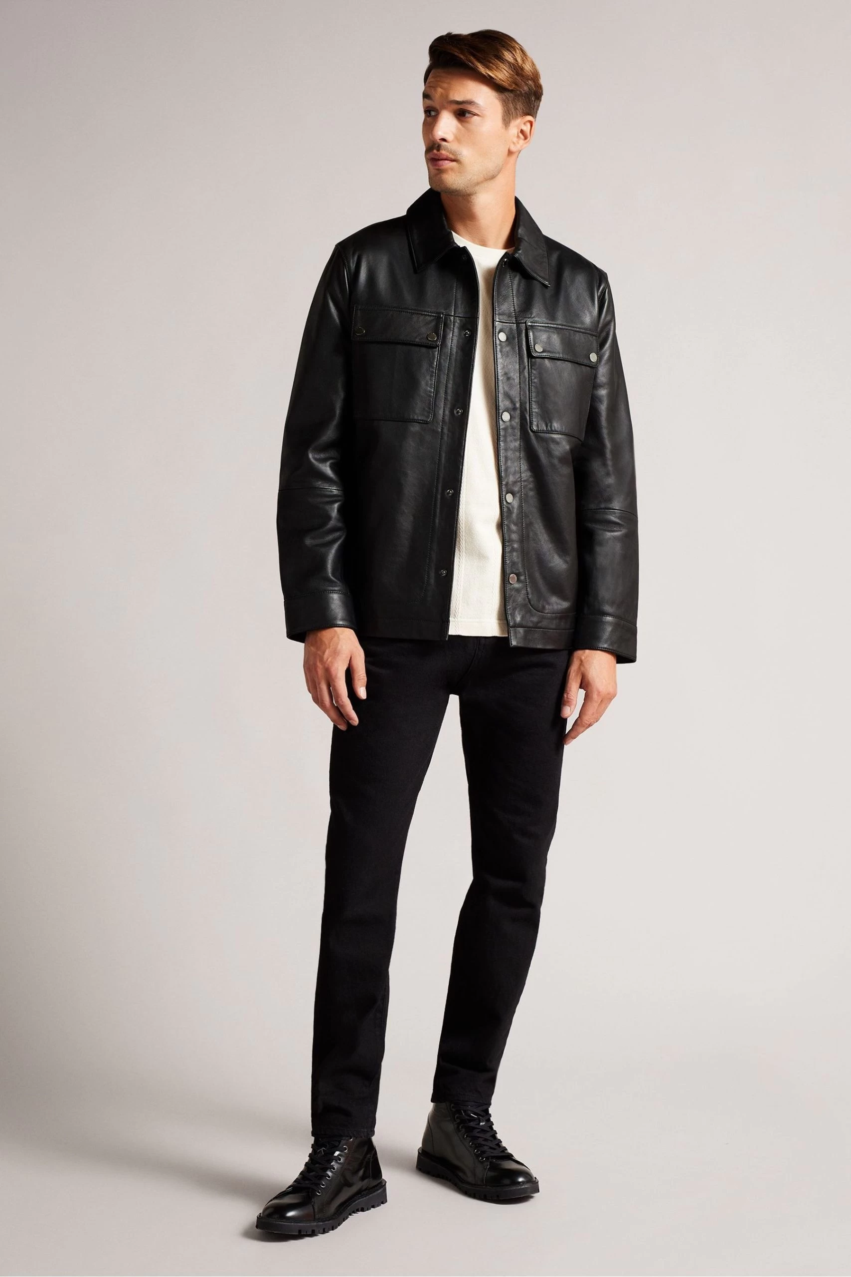 Ted Baker Garry Black Leather Shacket 5 Ted Baker Garry Black Leather Shacket - Image 3