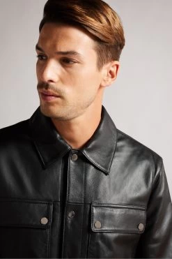 Ted Baker Garry Black Leather Shacket 10 Ted Baker Garry Black Leather Shacket -Ted Baker Shop D25869s4