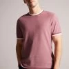 Ted Baker Pink Bowker Short Sleeve Regular Fit Textured T-Shirt -Ted Baker Shop D28875s