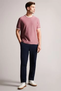 Ted Baker Pink Bowker Short Sleeve Regular Fit Textured T-Shirt 9 Ted Baker Pink Bowker Short Sleeve Regular Fit Textured T-Shirt -Ted Baker Shop D28875s3