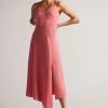 Ted Baker Dusky Pink Odinne Paneled Midi Slip Dress With Asymmetric Hem 1 Ted Baker Dusky Pink Odinne Paneled Midi Slip Dress With Asymmetric Hem -Ted Baker Shop D29498s