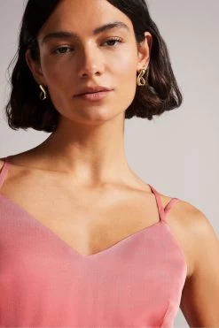 Ted Baker Dusky Pink Odinne Paneled Midi Slip Dress With Asymmetric Hem 9 Ted Baker Dusky Pink Odinne Paneled Midi Slip Dress With Asymmetric Hem -Ted Baker Shop D29498s3