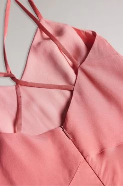 Ted Baker Dusky Pink Odinne Paneled Midi Slip Dress With Asymmetric Hem 10 Ted Baker Dusky Pink Odinne Paneled Midi Slip Dress With Asymmetric Hem -Ted Baker Shop D29498s4