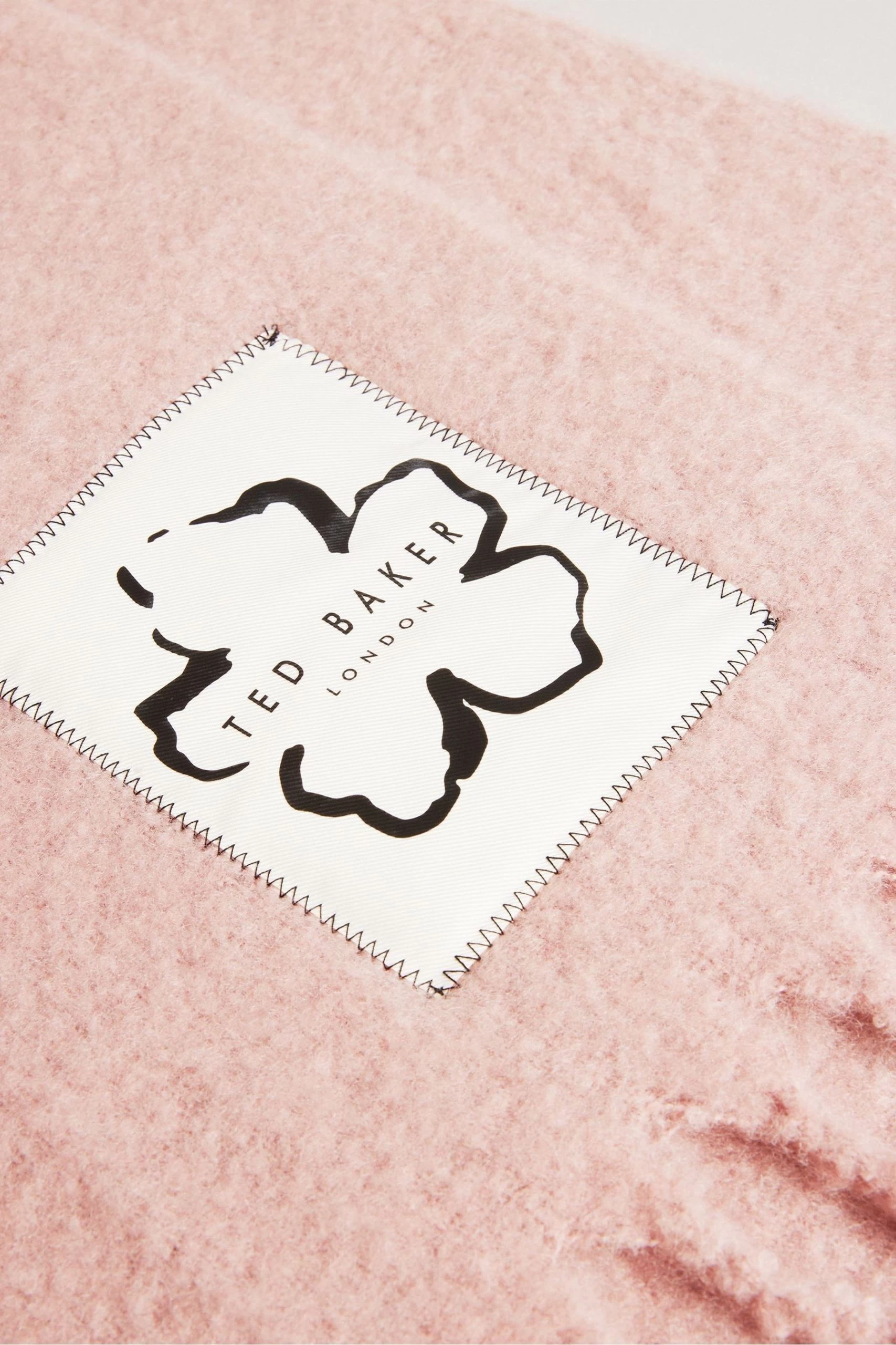 Ted Baker Oversized Dusky Pink Tiba Long Tassel Scarf 4 Ted Baker Oversized Dusky Pink Tiba Long Tassel Scarf - Image 2