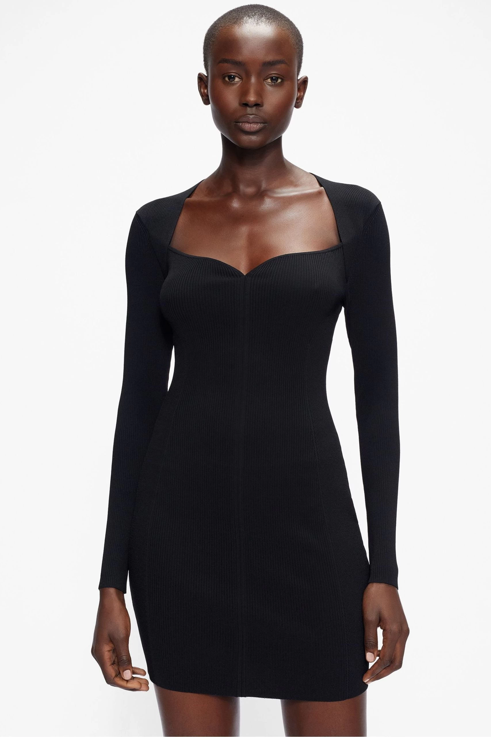Ted Baker Mmeggi Sweetheart Neckline Black Bodycon Dress 3 Ted Baker Mmeggi Sweetheart Neckline Black Bodycon Dress
