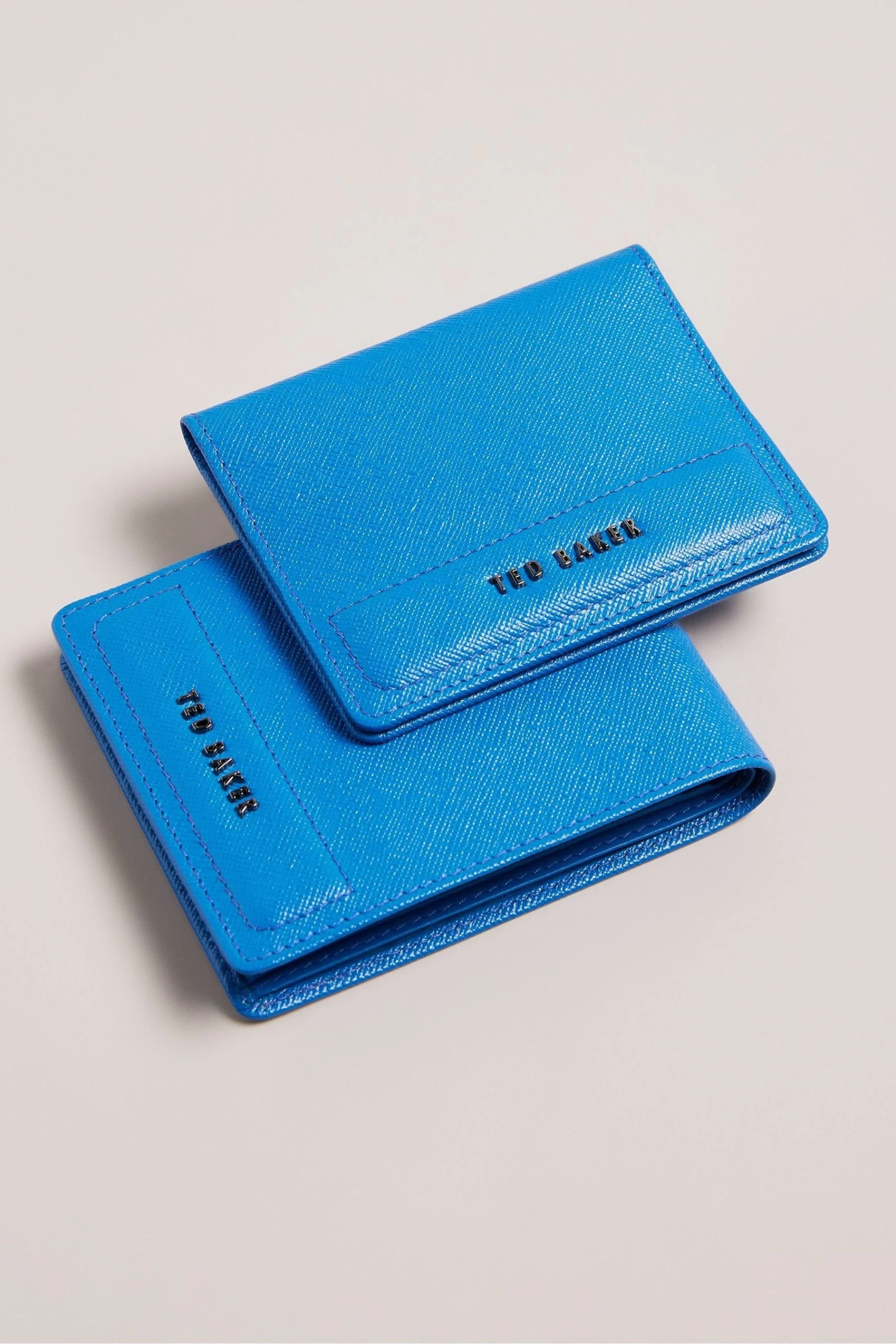 Ted Baker Blue Audar Saffiano Wallet And Card Holder Set 4 Ted Baker Blue Audar Saffiano Wallet And Card Holder Set - Image 2
