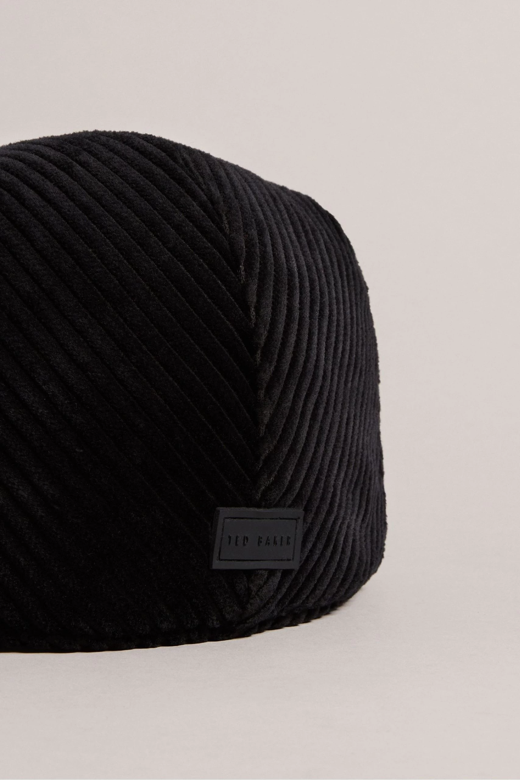 Ted Baker Loganss Cord Flat Black Cap 4 Ted Baker Loganss Cord Flat Black Cap - Image 2