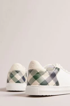 Ted Baker Barkerg Leather And Suede House Check White Sneakers 9 Ted Baker Barkerg Leather And Suede House Check White Sneakers -Ted Baker Shop D39978s3