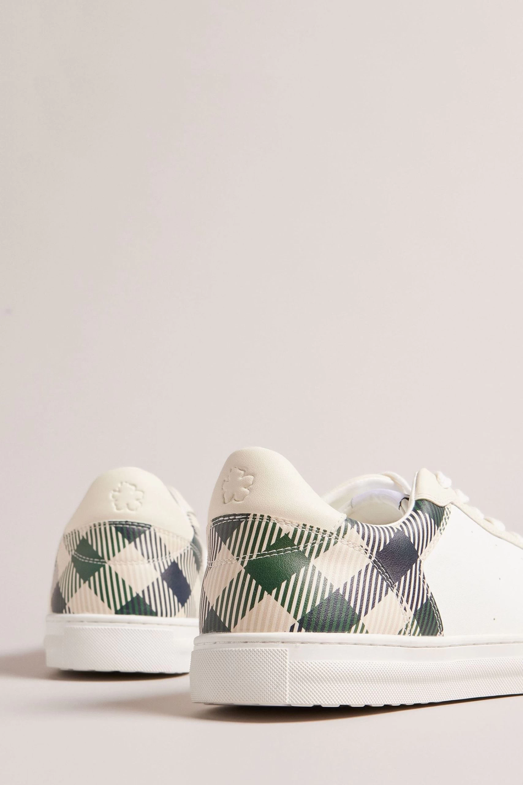 Ted Baker Barkerg Leather And Suede House Check White Sneakers 5 Ted Baker Barkerg Leather And Suede House Check White Sneakers - Image 3
