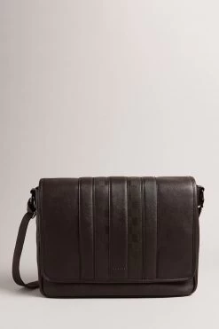 Ted Baker Wayvon House Check PU Brown Messenger Bag