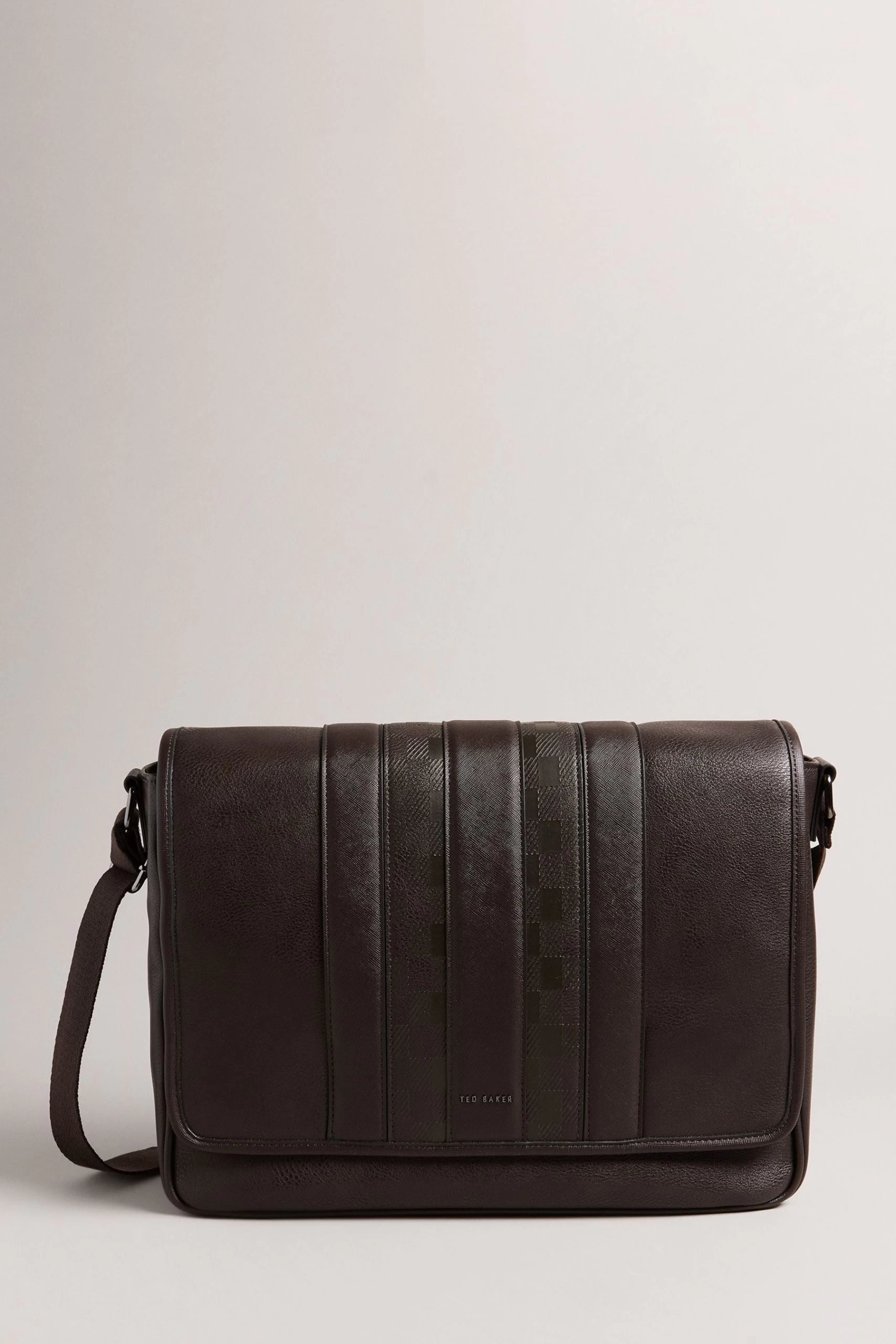 Ted Baker Wayvon House Check PU Brown Messenger Bag 3 Ted Baker Wayvon House Check PU Brown Messenger Bag
