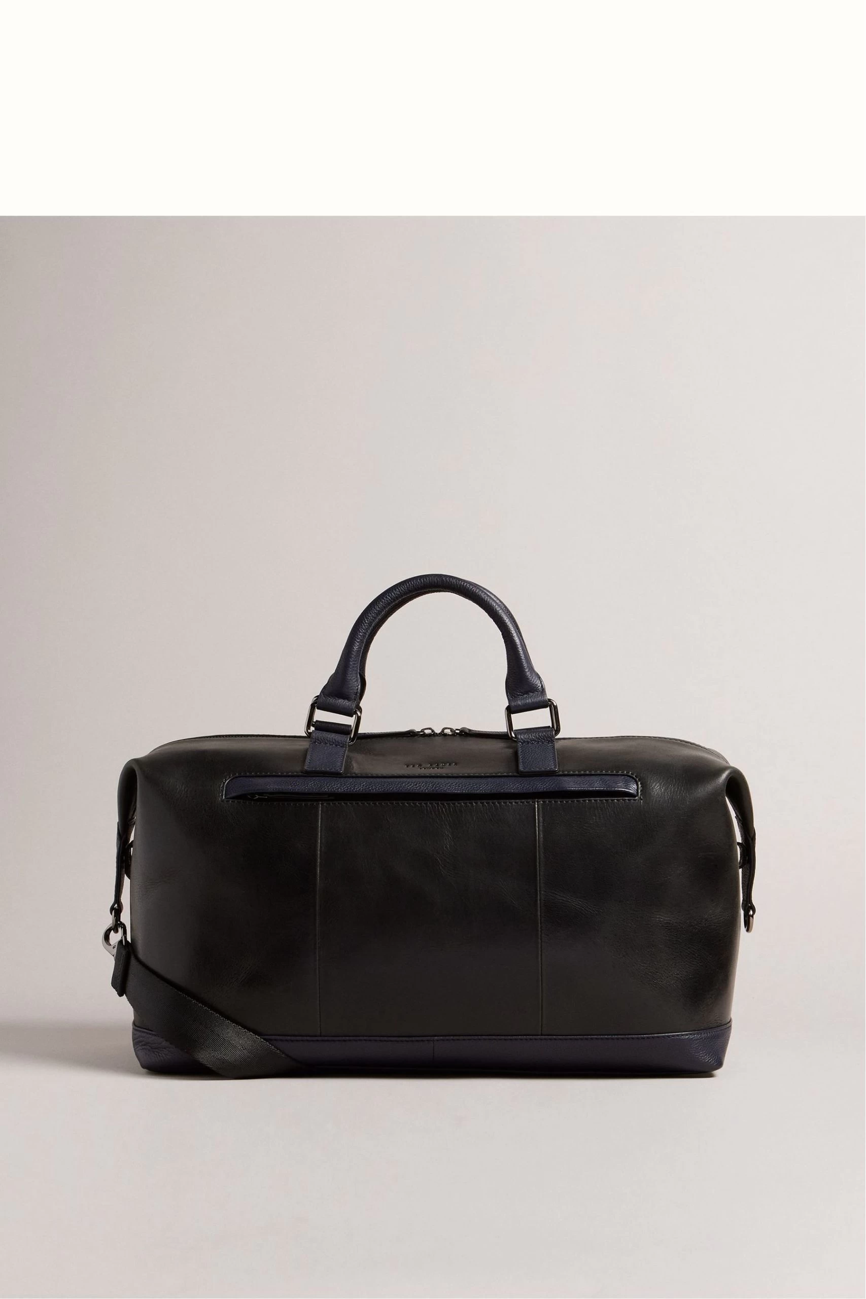 Ted Baker Raygon Black Leather Webbing Wax Leather Mix Holdall 3 Ted Baker Raygon Black Leather Webbing Wax Leather Mix Holdall