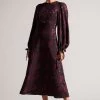 Ted Baker Merlisa Floral Printed Black Midi Dress 2 Ted Baker Merlisa Floral Printed Black Midi Dress -Ted Baker Shop D40082s