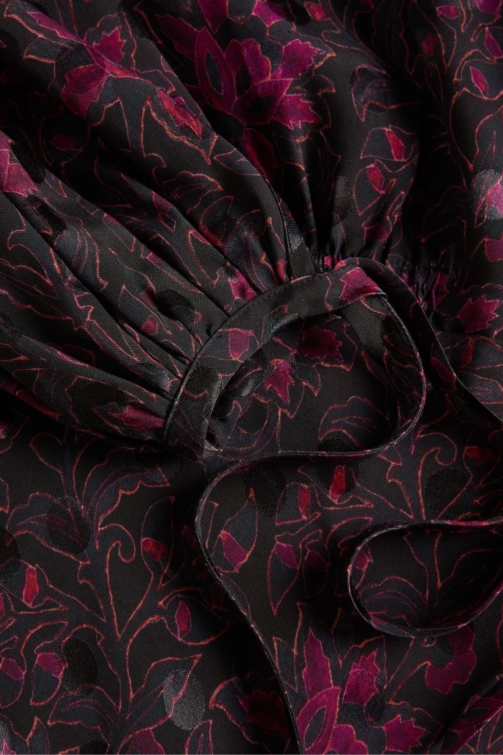 Ted Baker Merlisa Floral Printed Black Midi Dress 7 Ted Baker Merlisa Floral Printed Black Midi Dress - Image 5
