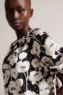 Ted Baker Luciani Black Puff Sleeve Top -Ted Baker Shop D40085s4