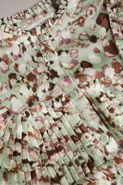 Ted Baker Green Indira Blouse With Ruffle Bib Detail 11 Ted Baker Green Indira Blouse With Ruffle Bib Detail -Ted Baker Shop D40087s5