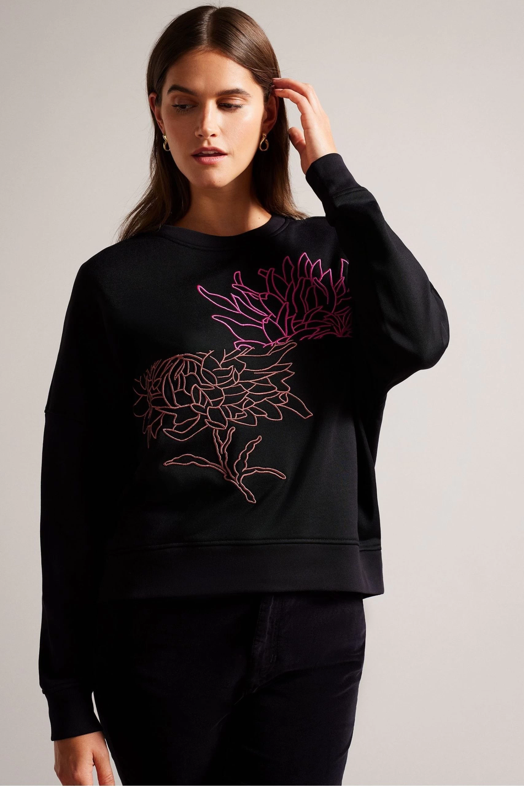 Ted Baker Genno Black Graphic Sweatshirt 3 Ted Baker Genno Black Graphic Sweatshirt
