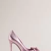 Ted Baker Lt-Pink Royal 100Mm Metallic Bow Court Shoes -Ted Baker Shop D40094s