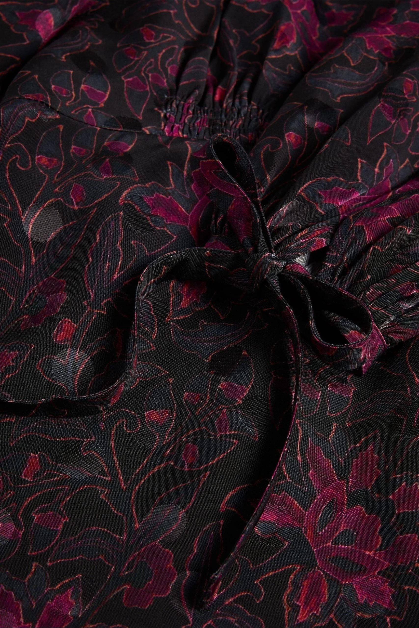 Ted Baker Terre Printed Peplum Black Top With Cuffed Sleeves 7 Ted Baker Terre Printed Peplum Black Top With Cuffed Sleeves - Image 5