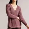 Ted Baker Natural Lerissa Engineered Slouchy V-Neck Sweater 2 Ted Baker Natural Lerissa Engineered Slouchy V-Neck Sweater -Ted Baker Shop D40106s