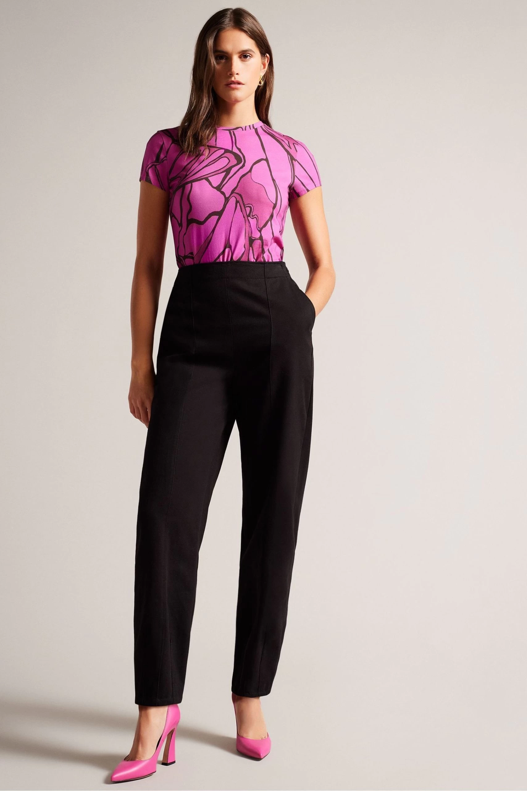 Ted Baker Brt-Pink Kcarlia Fitted T-Shirt 4 Ted Baker Brt-Pink Kcarlia Fitted T-Shirt - Image 2