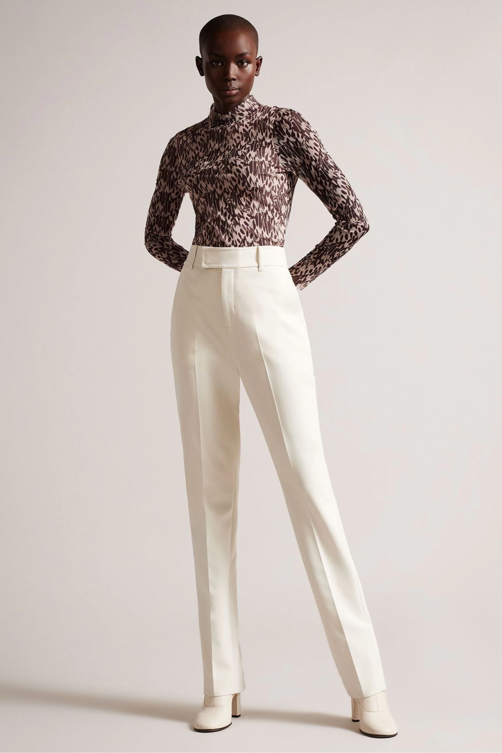 Ted Baker Nude-Pink Jumila Fitted High Neck Top 6 Ted Baker Nude-Pink Jumila Fitted High Neck Top - Image 4