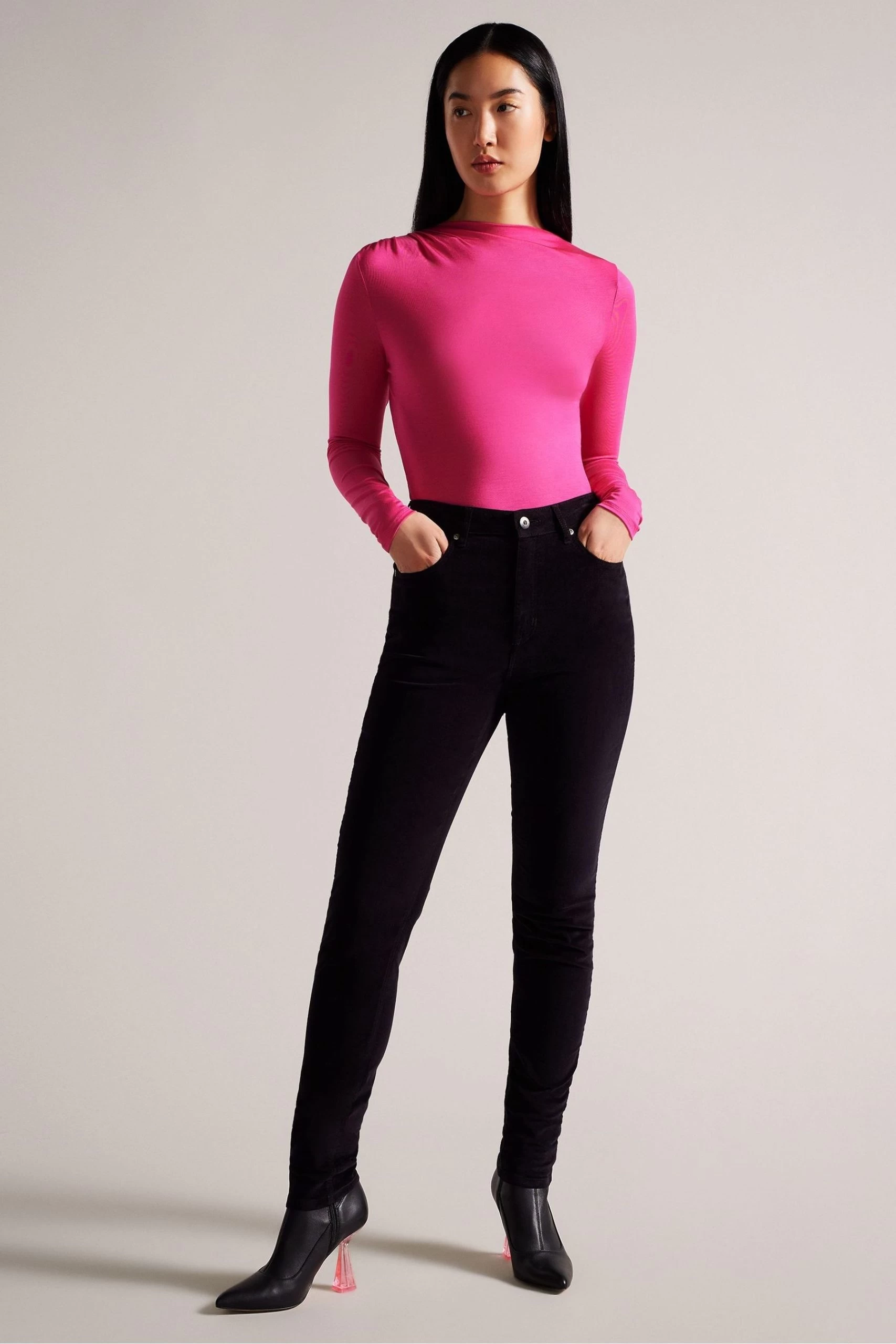 Ted Baker Red Eloria Twist Neck Fitted Top 4 Ted Baker Red Eloria Twist Neck Fitted Top - Image 2