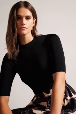 Ted Baker Serepha Black Fitted Knit Bodice Dress With Ruffle Skirt 9 Ted Baker Serepha Black Fitted Knit Bodice Dress With Ruffle Skirt -Ted Baker Shop D40116s3