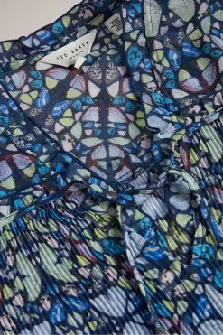Ted Baker Blue Florrei Swing Blouse With Ruffle Detail And Neck Tie 11 Ted Baker Blue Florrei Swing Blouse With Ruffle Detail And Neck Tie -Ted Baker Shop D40117s5